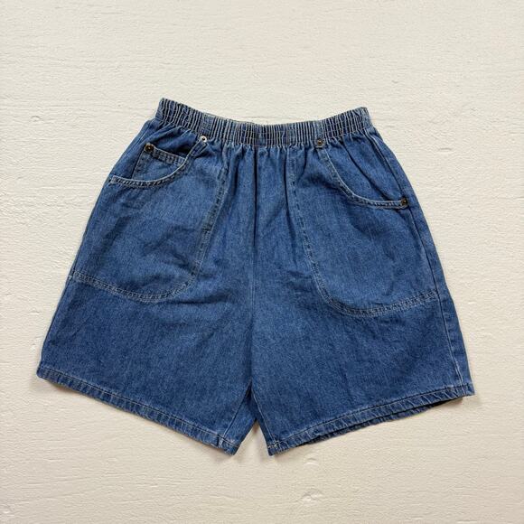 Vintage 90s Cabin Creek High Waisted Denim Shorts, Size 6 Petite - Picture 1 of 5